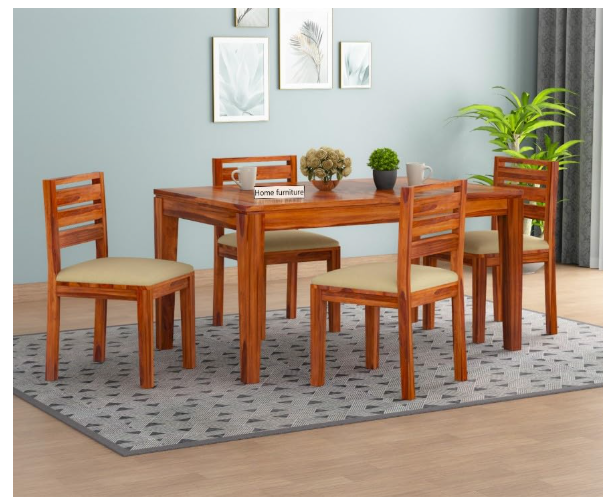 Home furniture Wooden Dining Table Set 4 Seater