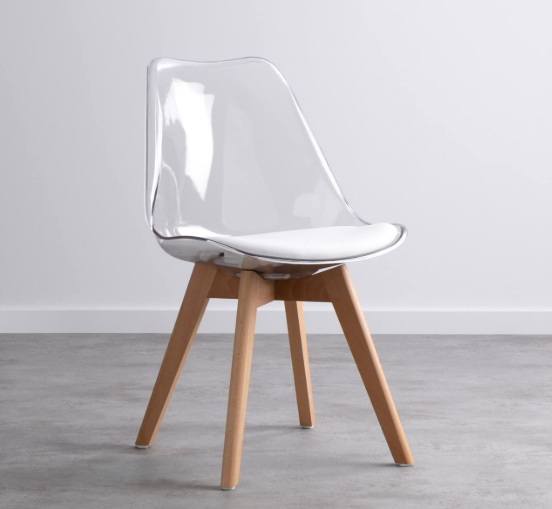Finch Fox Modern Polycarbonate Transparent Padded Solid Wooden